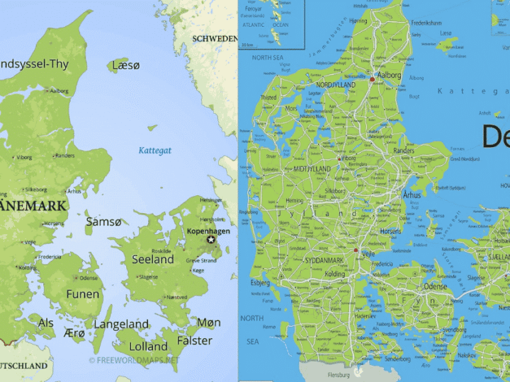 Dänemark Karte Mit Städten, Inseln Und Regionen Im Überblick