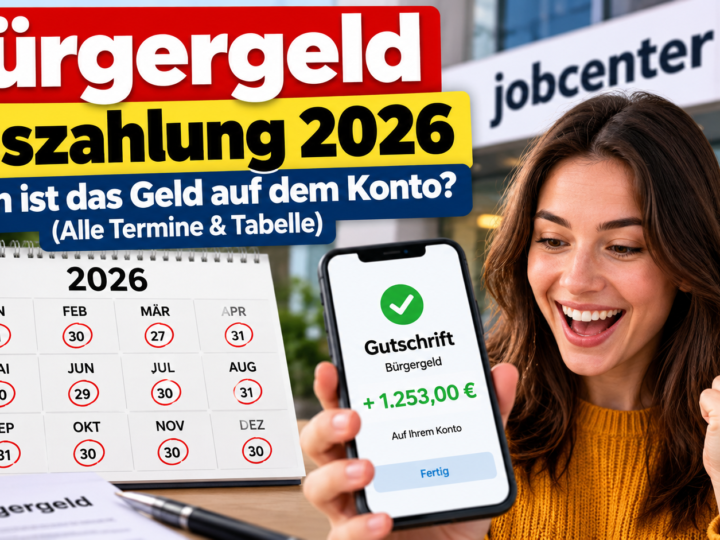 Bürgergeld Auszahlung 2026: Wann ist das Geld auf dem Konto? (Alle Termine & Tabelle)